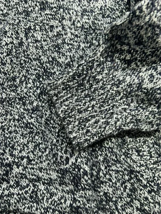 Goodfellow & Co Hooded Knit Sweater Medium Tall Navy & White Cotton/Nylon Blend - Picture 4 of 5